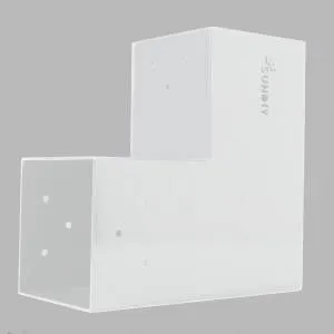 Aperçu réel du connecteur SUNDIY blanc RAL 9010 - 120mm Forme L à 2 directions