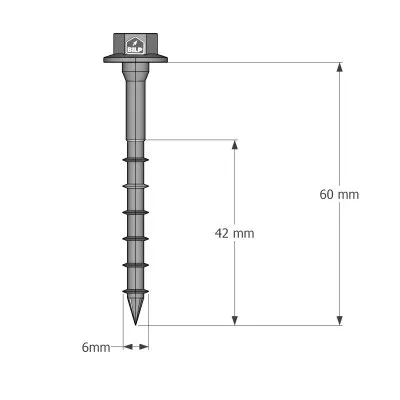 Vis connecteurs acier sur bois, SSH6.0X60 - Réf. 75130