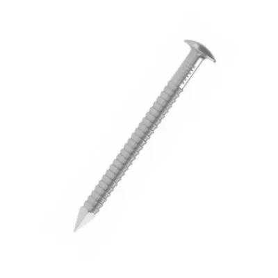 Pointe annelée tête bombée - Inox A4 D=2.3mm, L=50mm, BTE1800 - ARA42.3X50 - Réf. 75027