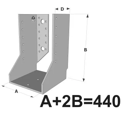 Grands sabots à ailes intérieures, gamme GSI CLASSIQUE (épaisseurs 4mm, profondeur 110mm) - Réf. GSI440/4X