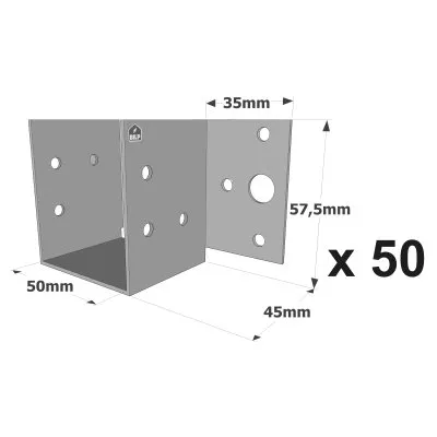 Sabots à ailes extérieures, gamme MF, pour Mini fixe panne - Réf. MF165/50/1.5_50