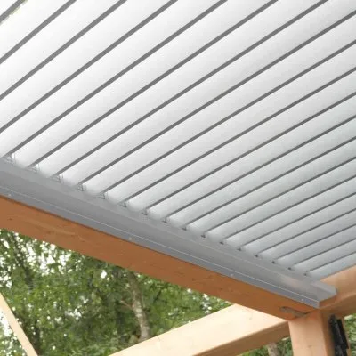 Chéneau Aluminium - couleur : gris ALU - longueur : 2m - Réf. SND-CH-9006-2