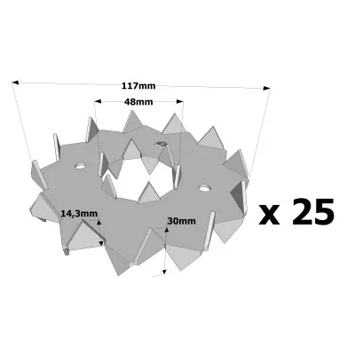 Crampon Bulldog double denture C1, C3 et C5 - Réf. C1-117G-B_25