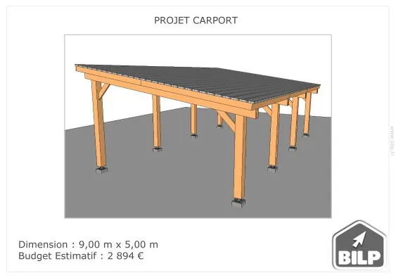 Carport trois places 
