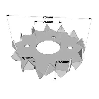 Crampon Bulldog double denture C1, C3 et C5 - Réf. C1-75G-B