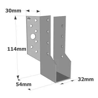 Sabots à ailes extérieures, gamme SBE ECONOMIQUE (épaisseur 1,5mm, profondeur 55mm) - Réf. SBE32/114