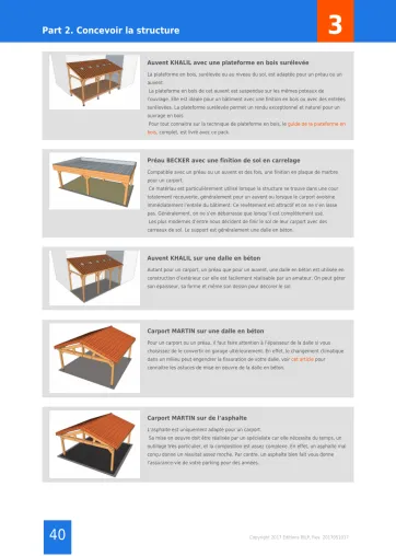 Extrait de la rubrique étape et éléments à connaître pour concevoir le carport