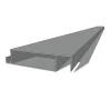 Lame XL aluminium 27mm, longueur 3m, RAL9006 structuré GRIS ALUMINIUM - Réf. SND-L-A-27-300-9006