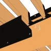 Chéneau Aluminium - Couleur : noir mat - longueur : 2m - Réf. SND-CH-9005-2