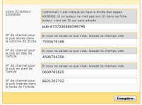 Dans votre profil Auteur, indiquez au moins Votre ID éditeur ADSENSE