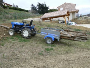 Transport des rondins jusqu’au chantier