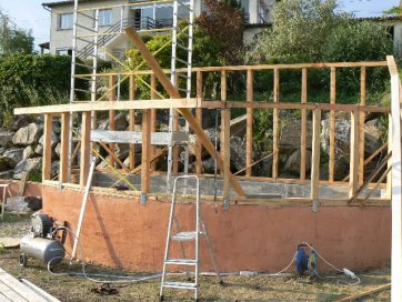 Doublage de la lisse haute sur la partie cintrée